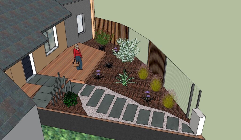 Conception de jardin avec plan 3D pour  aménagement extérieur à Montgermont près de Rennes